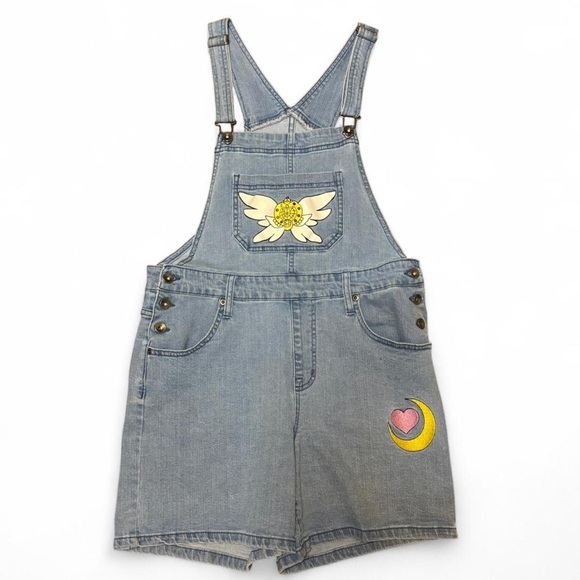 Hot Topic Sailor Moon Denim Overall Shorts Fashion Collection - Picture 3 of 7